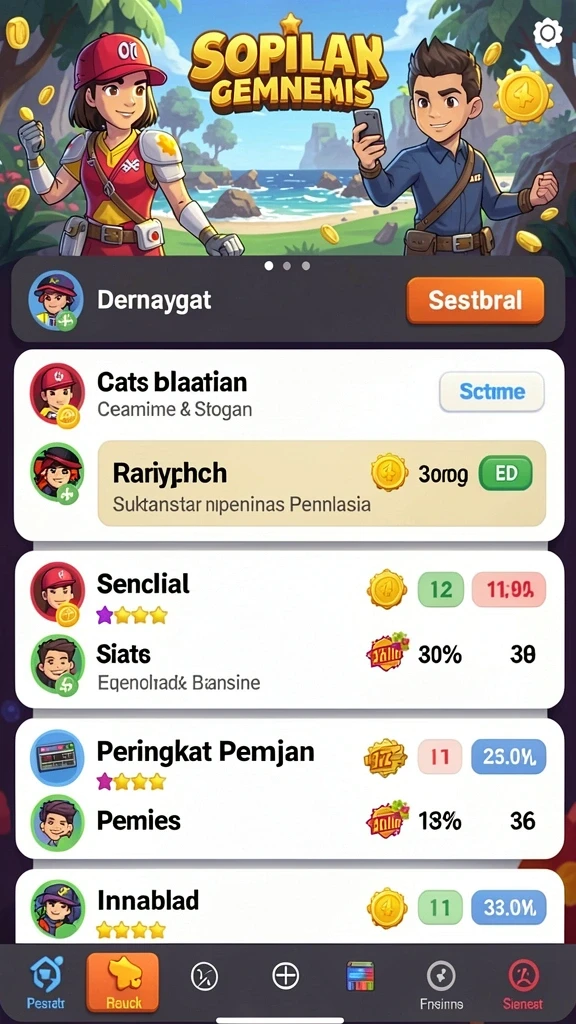 Berkumpul dan bermain bersama teman-teman dalam BANK303.