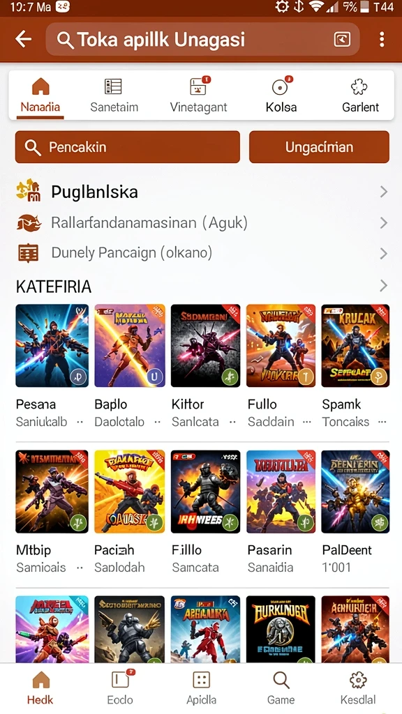 Fitur permainan yang beragam dan menantang.