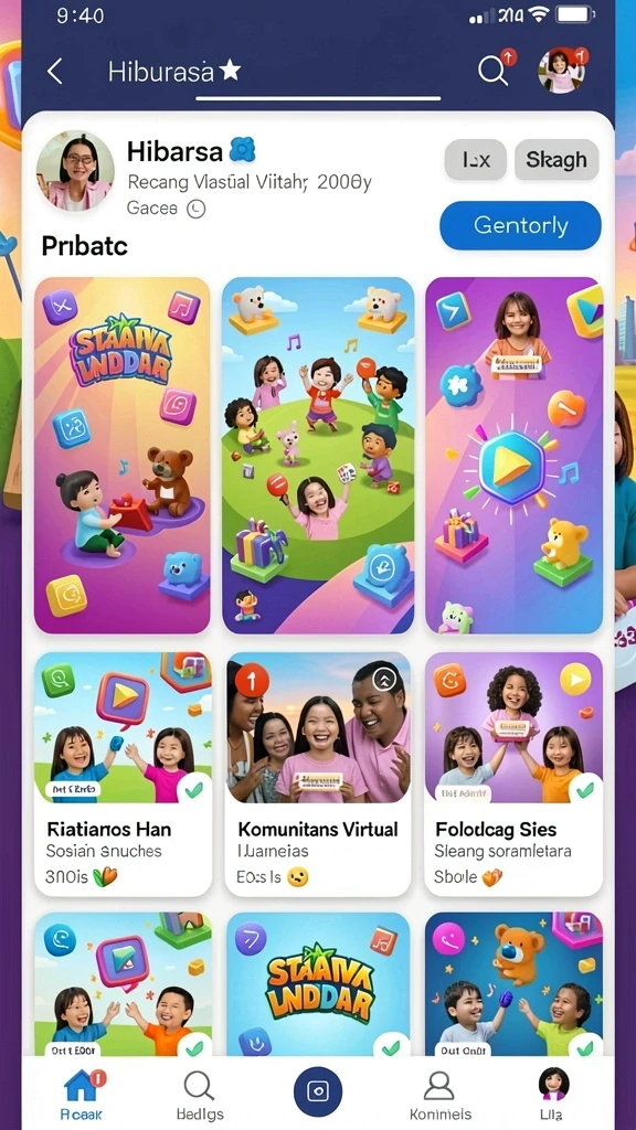 Momen seru saat bermain dengan teman-teman.