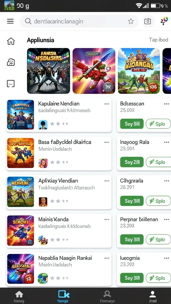 Tampilan awal yang menarik dengan pilihan level.