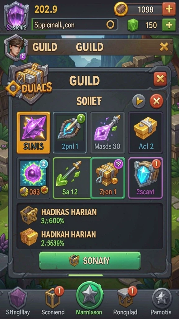 Duel epik antara dua karakter.