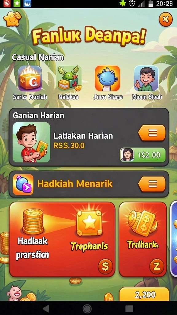 Ragam permainan yang tersedia untuk dinikmati.