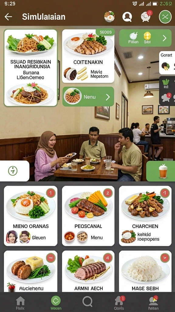 Tampilan antarmuka permainan yang menarik dan user-friendly.
